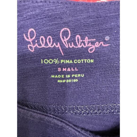 lilly pulitzer somerset navy dress 100% pima cotton dark blue womens size small - Picture 6 of 6